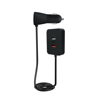 comprar Cargador de automóvil USB de carga rápida negro 3 puertos USB A y 2 USB C Adaptador de alimentación para automóviles online manufacture