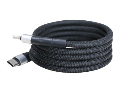 kopen Zwarte gevlochten magnetische USB-kabel USB C tot USB C telefoonopladerkabel op maat online manufacture