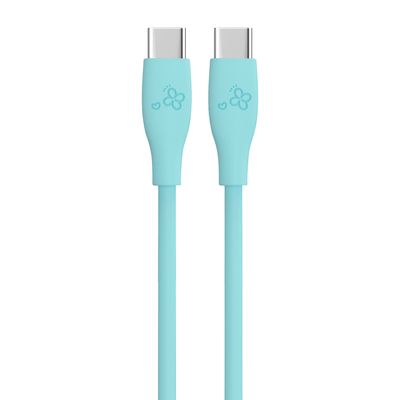 Αγορά Κομψός Σχεδιασμός Τυρκουάζ Καλώδιο USB-C σε USB-C με Λεπτά Μοτίβα Λουλουδιών OEM CC60W/CL27W 3A Έξοδος online manufacture