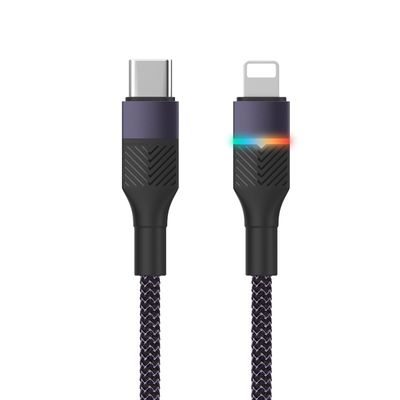 satın al Yüksek Hızlı Dikişli Çok Fonksiyonlu Şarj Kablosu CC60W / CL27W 1M 3A RGB Işıkla online manufacture