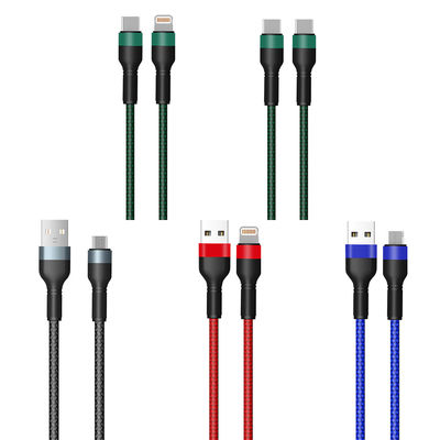 comprar 5V 2A / 5V 3A Cable de carga trenzado para dispositivos Lightning / Android / Tipo C 1M longitud Transferencia de datos de alta velocidad personalizable online manufacture