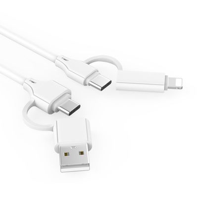 kupować Czarny / Biały Kolor 4 w 1 TPE Kabel USB 3A CC60W / CL27W Długość 1m Kabel ładowania online manufacture