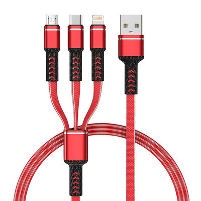주문 맞춤형 3인1 멀티 충전 케이블 USB에서 마이크로 USB C형 번개 1m/2m 길이 OEM 지원 online manufacture