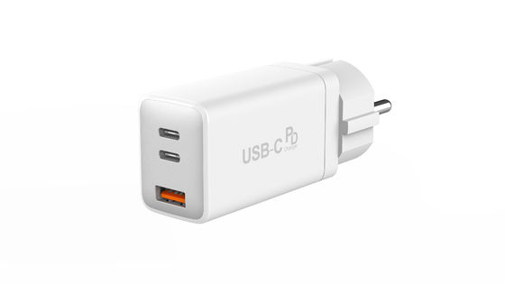 satın al Beyaz 65W 3 Portlu USB Hızlı Şarj cihazı USB C Hızlı Şarj Adaptörü Duvar Şarj cihazı online manufacture