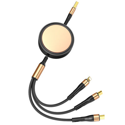 kupować Czarno-biały 3 w 1 Wielofunkcyjny kabel ładowania Szybkie ładowanie dla telefonów komórkowych online manufacture