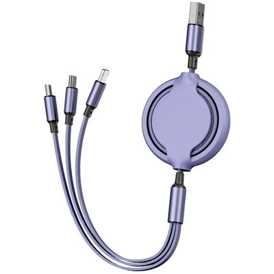 購入 2A / 3A 多機能充電ケーブル 紫 / 黄色 / 緑 / 赤 3 in 1 TPEケーブル online manufacture