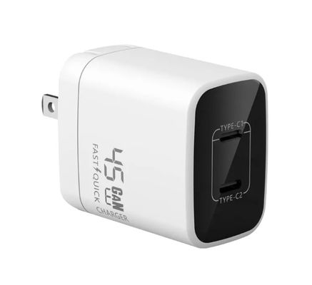 주문 스마트 2 포트 USB C GaN 충전 ABS PD 45W 빠른 충전 어댑터 사용자 정의 online manufacture