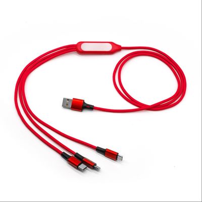 Beli 1.2M 2A Berliku + ABS + kabel USB aluminium Disesuaikan 3 In 1 LED LIGHT Kabel Data Untuk Pengisian Ponsel online manufacture