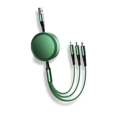 comprar Soporte OEM personalizado 3 en 1 Cable de datos 1.3 M 3A TPE con USBA a Micro a Iluminación a Tipo C para carga de teléfono móvil online manufacture
