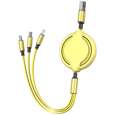 Beli Kabel pengisian multi fungsi dalam warna Ungu Kuning Hijau Merah 3 dalam 1 TPE untuk ponsel online manufacture