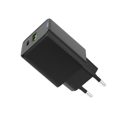 kupować Ładowarka USB z podwójnym portem czarna GaN z szybkim blokem ładowania typu C z wtyczką UE i ładowarką ścienną USB A o mocy 45 W online manufacture