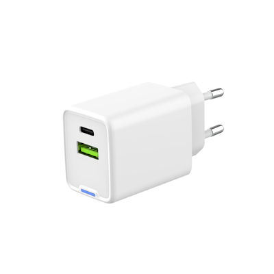 satın al EU Plug Dual Port USB A Type C ile Beyaz GaN USB Şarj cihazı 45W Hızlı Duvar Şarj cihazı Type C Şarj cihazı online manufacture