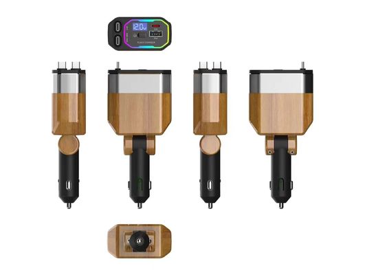 Mua Bộ sạc xe ô tô hai cổng 100W với 2 cáp USBC có thể kéo dài và đèn LED cho thiết bị kỹ thuật số online manufacture