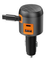 Mua 2025 LX Thương hiệu nhôm hợp kim 1 USB A 1 USB C C Cạc xe cổng kép loại C 60W PD Cạc xe với cáp kéo ra online manufacture