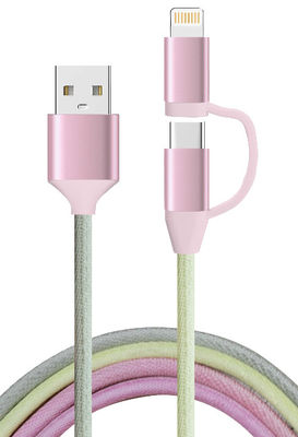comprar 2025 2-en-1 1M cable de carga de teléfono trenzado Material duradero y diseño libre de enredos online manufacture