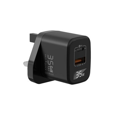 주문 35W GaN 빠른 충전 디지털 디스플레이와 함께 USB C 충전 블록 online manufacture