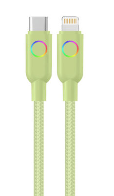 comprar Cable verde trenzado tipo C para rayos con opciones personalizables y anillos de colores online manufacture