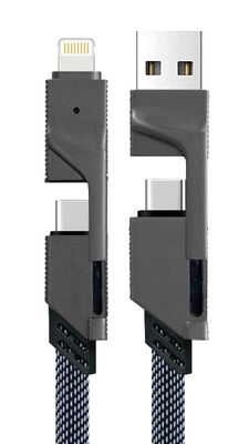 comprar Cable de carga de aluminio trenzado duradero de 4 en 1 de 100 cm de longitud 3A de salida Carga rápida online manufacture