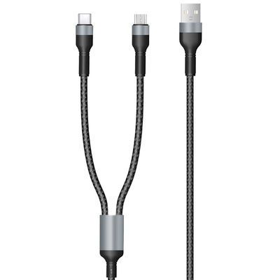 kupować Oszczędność miejsca Kabel ładowania 2 w 1 3A Szybkie ładowanie 100 cm Długość Aluminiowa obudowa online manufacture