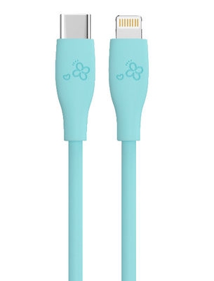 comprar Soporte OEM personalizado Cable de datos USB C a Lightning azul claro con estilo con motivo floral Salida CC 60W online manufacture