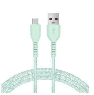 kopen Snel opladen Mint Groen gebreide USB Type C kabel met OEM-ondersteuning online manufacture