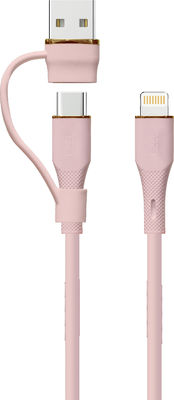 Beli Kabel USB 2-in-1 Pink Didukung OEM USB-A USB-C ke Konektor USB-C online manufacture