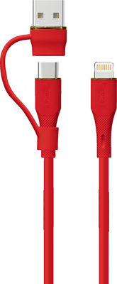 kupować 2025 Kabel silikonowy 3 w 1 z trzema portami Długość 1 m USB A do USB C Błyskawica Powszechna ładowarka dla wszystkich urządzeń online manufacture