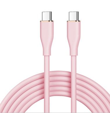 주문 Chic 1.2M 플레이딩 핑크 USB-C에서 USB-C 실리콘 케이블 OD4.2 C-C 20V3A 60W Max/C-L 9V3A 27W Max online manufacture