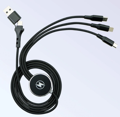 Beli Kabel USB Berpendar Multi-Antarmuka 6-in-1 Panjang 1.2M untuk Dukungan OEM yang Disesuaikan dan Kompatibilitas Beberapa Perangkat online manufacture