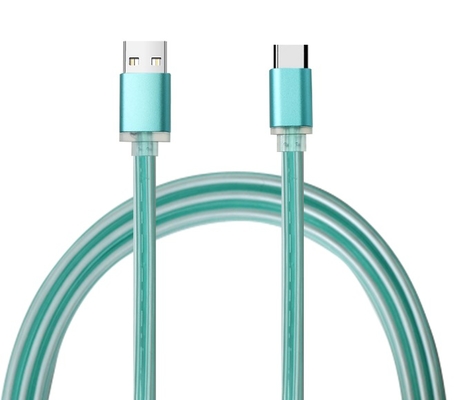 Beli Kabel USB Biru Bergaya dengan Badan Kabel Transparan 1m Panjang online manufacture