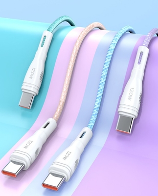 kupować 120W USB-C do USB-C Kabel spleciony 1m/2m/25cm Kabel szybkiego ładowania z PVC & Woven Nylon dla szybkiego dostarczania energii online manufacture